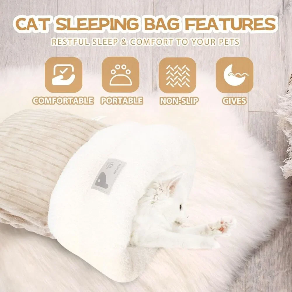 NEW Kimpets Ultra-Soft Cat Sleeping Bag - Cozy Pet Nest